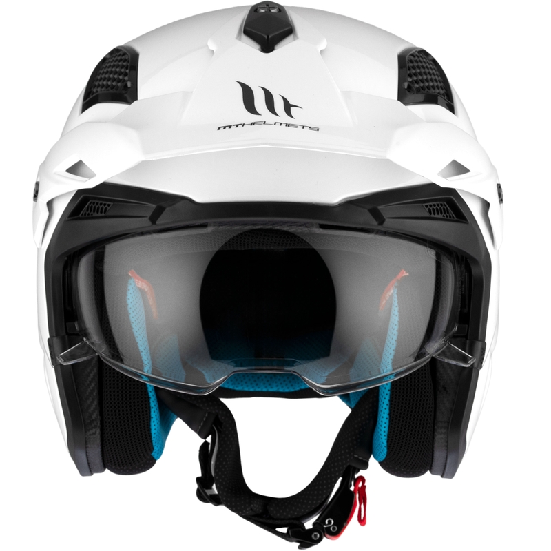 MT District SV Solid White Open Trial motociklu ķivere