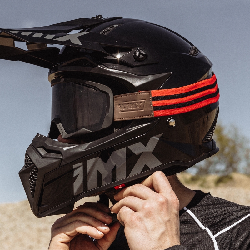Motokrosa brilles iMX Endurance Rust melns-arkans ar dūmu pleksi