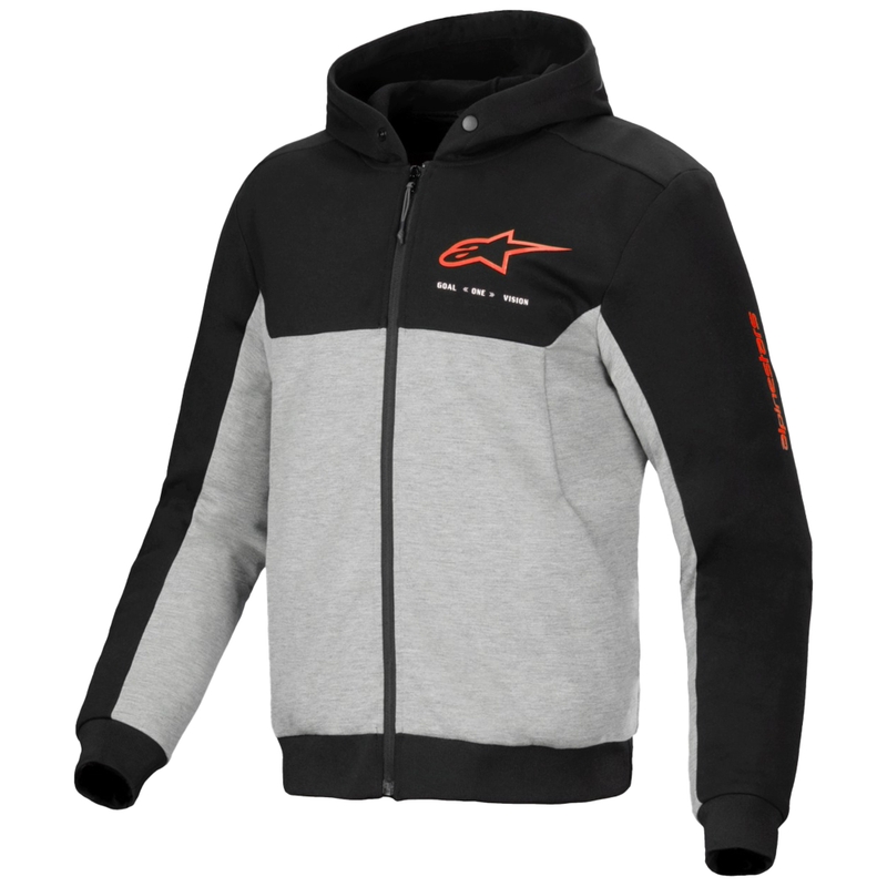 Alpinestars Chrome V2 Sport melnā un pelēkā krāsā motocikla jaka ar kapuci