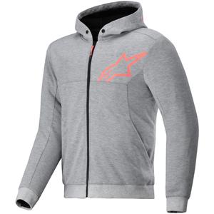 Alpinestars Chrome V2 Sport motocikla jaka ar kapuci pelēki oranžā krāsā