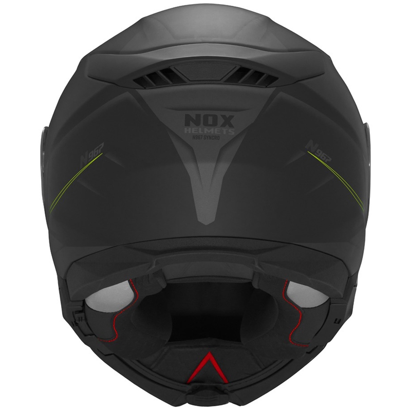 Atverama motocikla ķivere NOX N967 Synchro matēti melna-fluorēti dzeltena