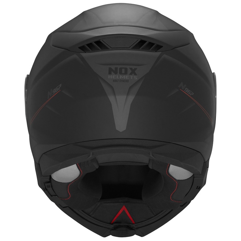 Atverama motocikla ķivere NOX N967 Synchro matēta melna-sarkana