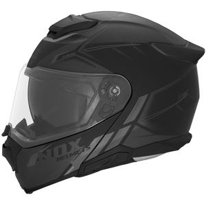 Atverama motocikla ķivere NOX N967 Synchro matēti melna-pelēka