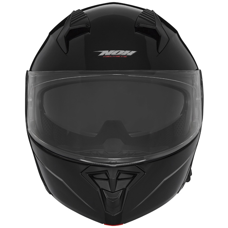 Flip-up motociklu ķivere NOX N968 spīdīgi melna
