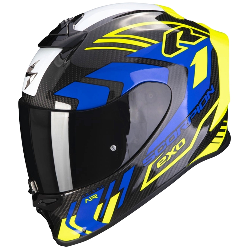 Integrālā ķivere Scorpion EXO-R1 EVO Carbon Air Supra melns-fluo dzeltens-zils