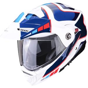 Moto ķivere SCORPION ADX-2 CAMINO perlamutra balta-zilā-sarkana izpārdošana