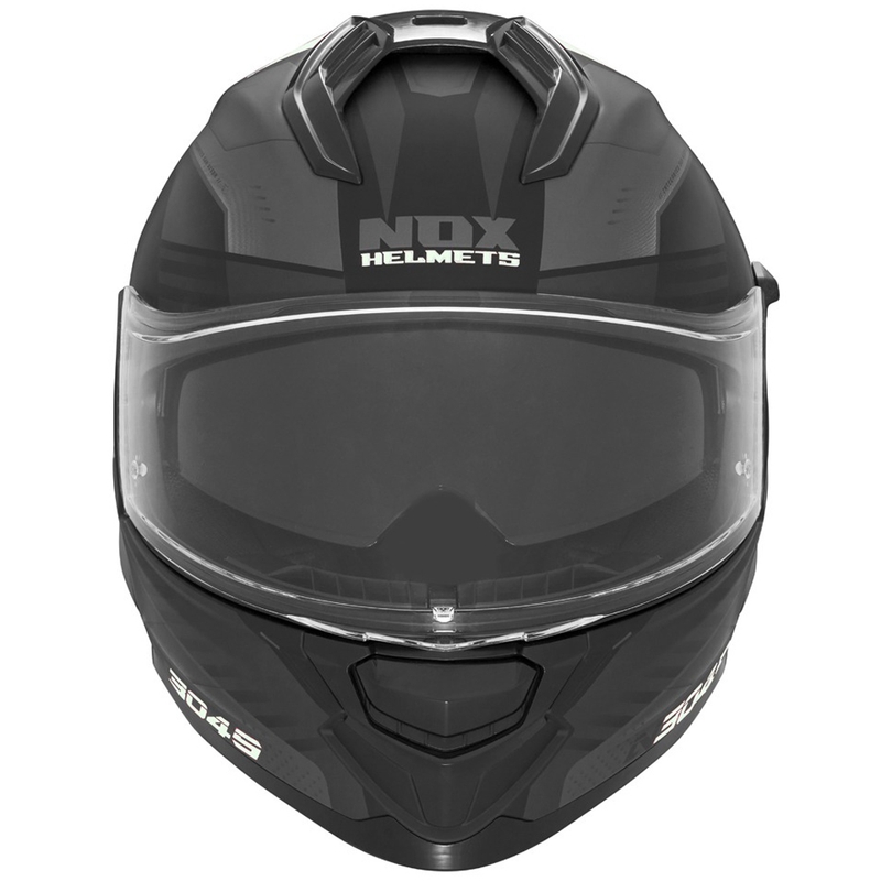 Integrēta motocikla ķivere NOX N304S CARVER matēta melnā un baltā krāsā
