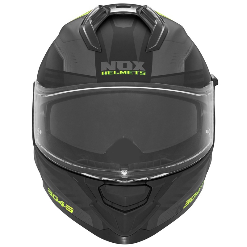 Integrālā motociklista ķivere NOX N304S CARVER matēta melni dzeltena