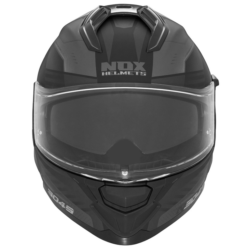 Integrālā motociklista ķivere NOX N304S CARVER matēta melna-titāna krāsā