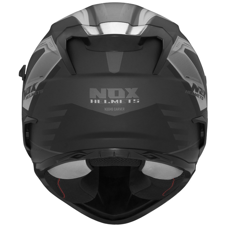 Integrālā motociklista ķivere NOX N304S CARVER matēta melna-titāna krāsā