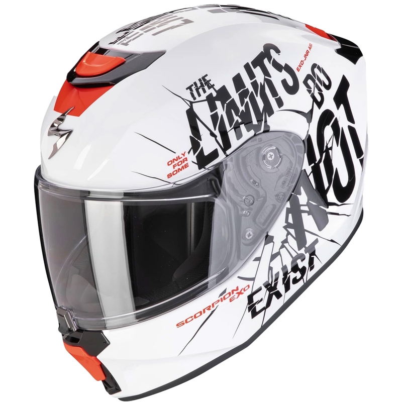 Bērnu moto ķivere Scorpion EXO-JNR AIR BOUM balta- melna