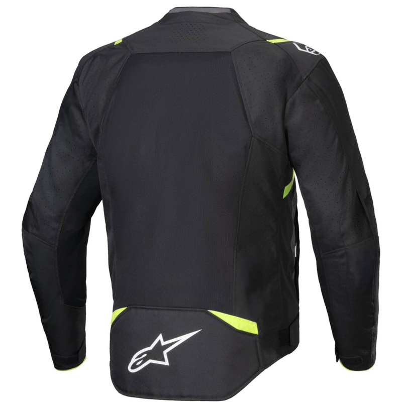 Alpinestars T-SPS Air V2 melns-fluo dzeltens motocikla jaka