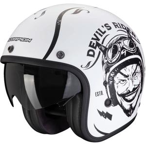 Atvērtā moto ķivere Scorpion Belfast Evo ROMEO matēts melns un balts izpārdošana