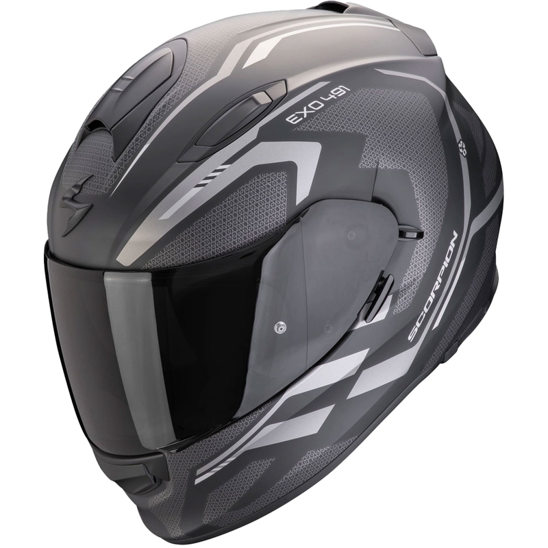 Scorpion EXO-491 KRYPTA motocikla ķivere, matēta, melna-sudraba