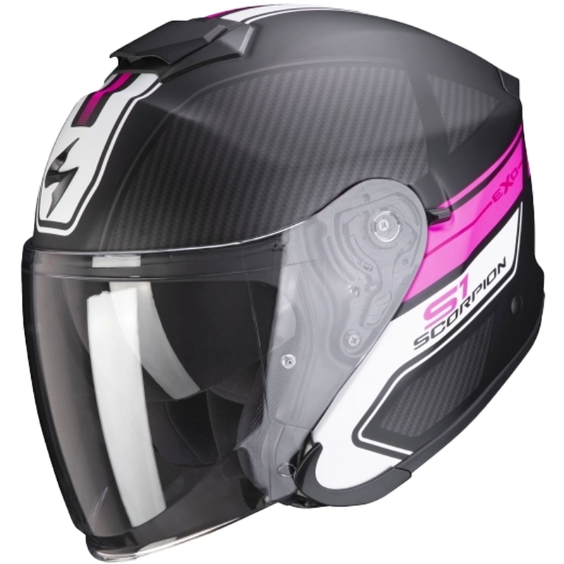 Atvērt Ķivere Scorpion EXO-S1 Cross-Ville melns-rozā krāsā