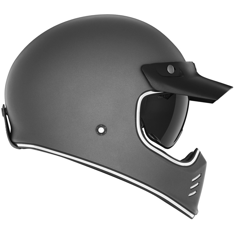 Integrēta motocikla ķivere NOX PREMIUM SEVENTY II titāna krāsā