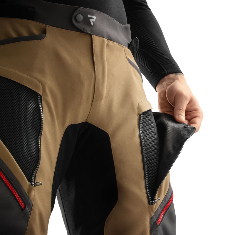 Rebelhorn Hardy 3.0 Motocikla bikses bēšs-pelēks-sarkans