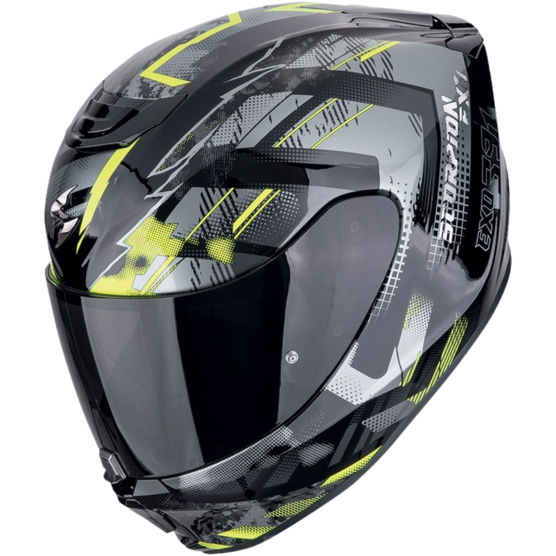 Integrālā motociklistu ķivere Scorpion EXO-391 CLUTTER melns-fluo dzeltens