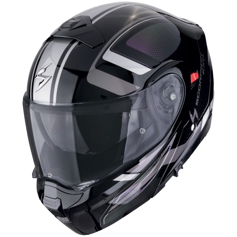Modulāra motocikla ķivere Scorpion EXO-930 EVO ARDENS melna hameleona krāsā
