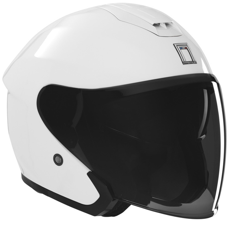 Atvērtā moto ķivere NOX PREMIUM SPY balta