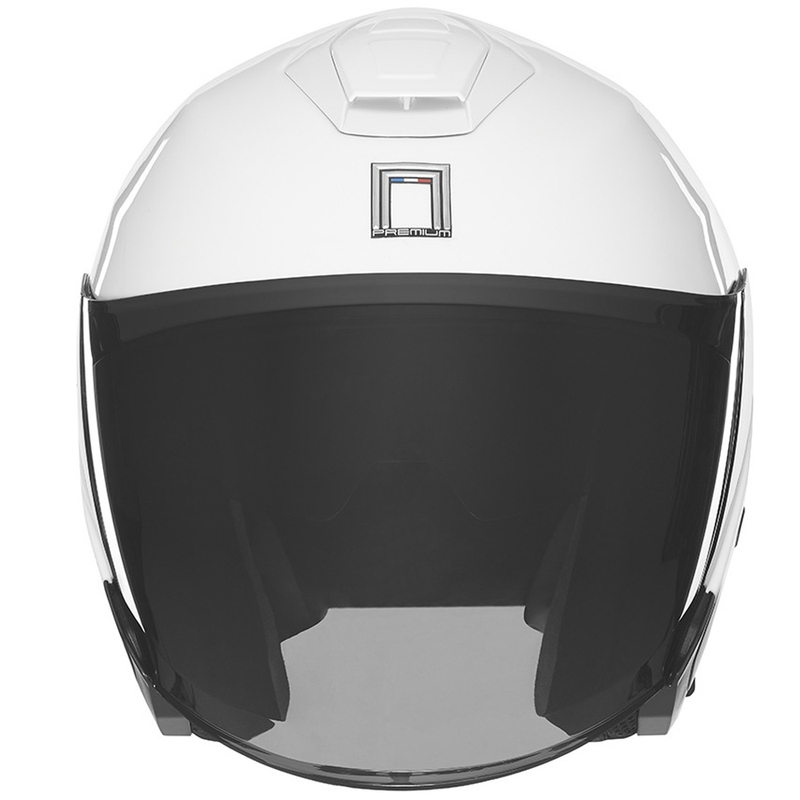Atvērtā moto ķivere NOX PREMIUM SPY balta