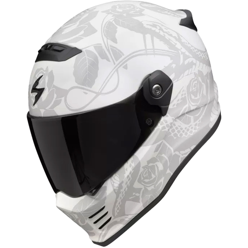Integrēta moto ķivere Scorpion Covert FX Dragon matēta pelēka-sudraba krāsā
