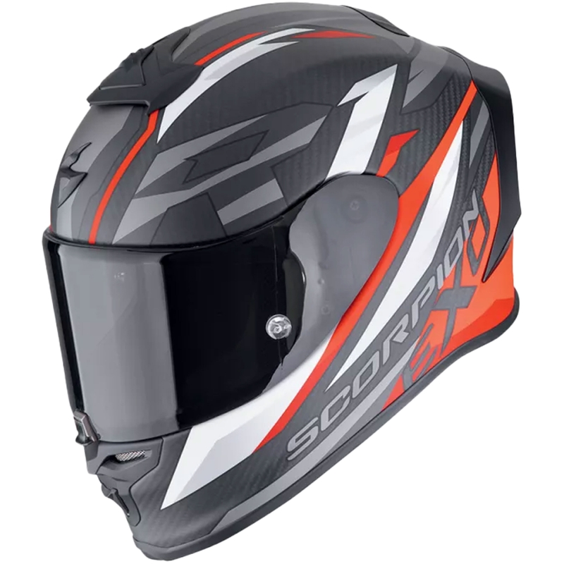 Integrēta motocikla ķivere Scorpion EXO-R1 EVO CARBON AIR RUNNER matēts melns-sarkans