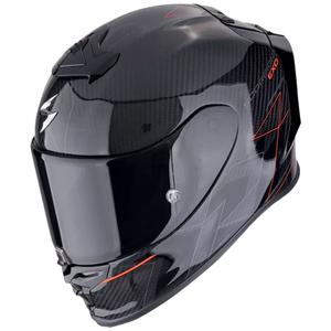 Integrālā motociklista ķivere Scorpion EXO-R1 EVO CARBON AIR CYNERGY melns-arkans