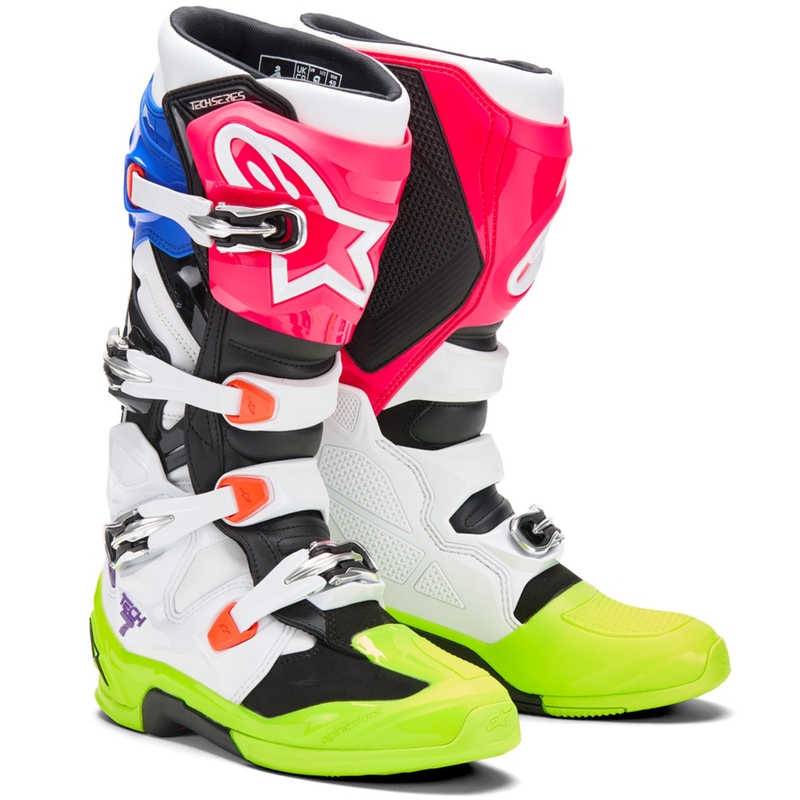 Alpinestars TECH 7 limitētā sēklas sēklas daudzkrāsainie motokrosa zābaki
