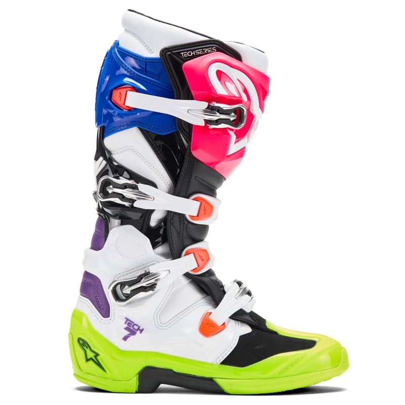 Alpinestars TECH 7 limitētā sēklas sēklas daudzkrāsainie motokrosa zābaki