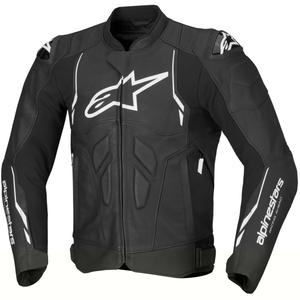 Alpinestars Dusk Black and White ādas motocikla jaka