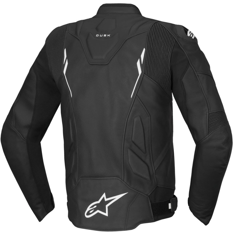 Alpinestars Dusk Black and White ādas motocikla jaka