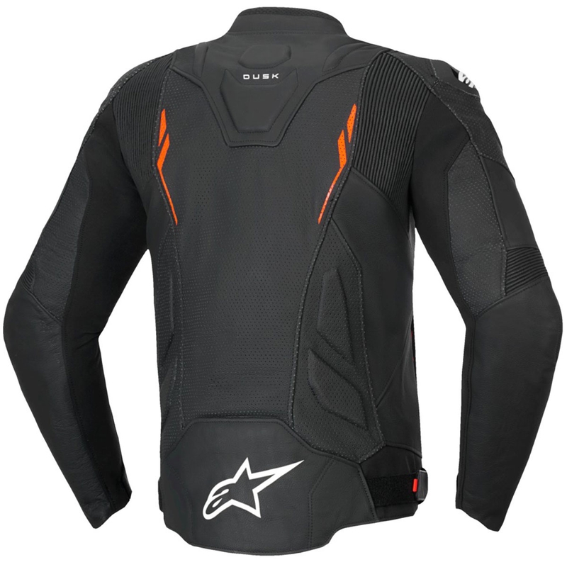 Alpinestars Dusk Airflow Black-Fluo Red ādas motocikla jaka