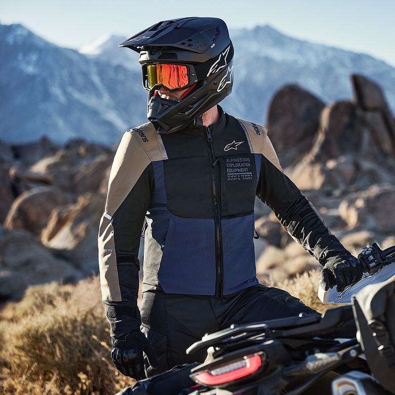 Alpinestars ST-2 Air tumši zilā-tumši haki melnā motocikla jaka