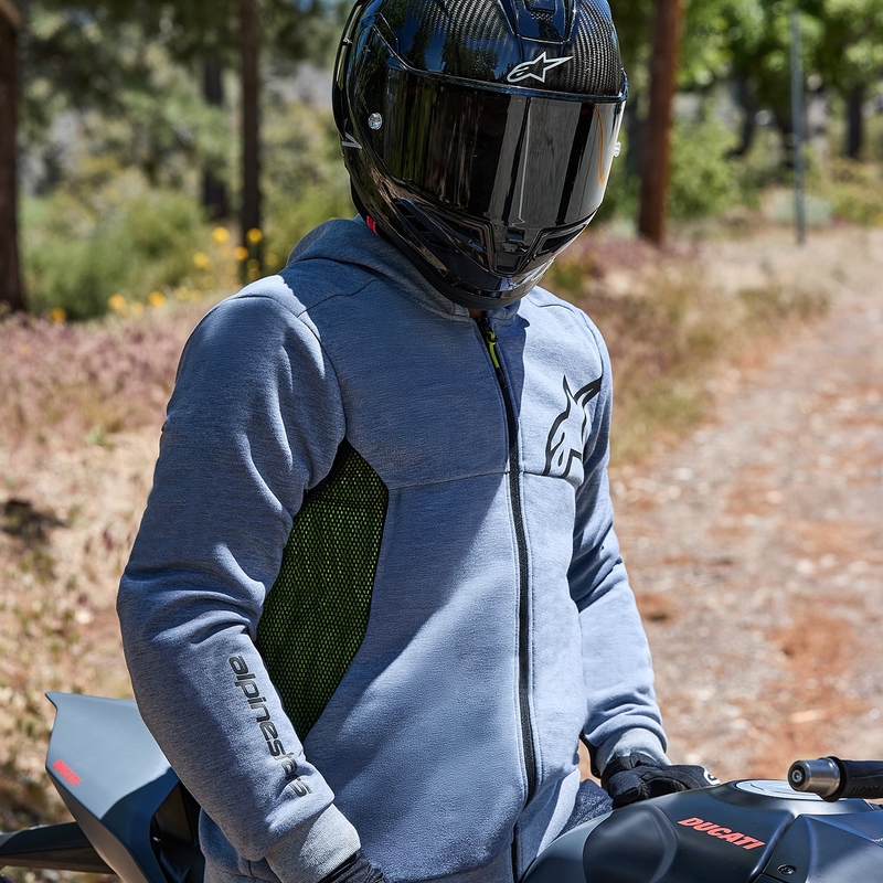 Alpinestars Chrome Air Sport Grey-Black-Dark Khaki motocikla jaka ar kapuci