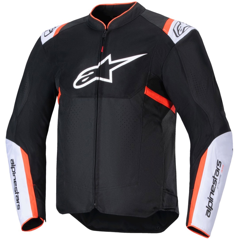 Alpinestars T-SPS Air V2 melns-balts-fluo sarkans motocikla jaka