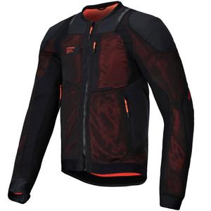 Alpinestars TROOP-AIR PRO melna-fluo sarkana motocikla jaka