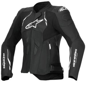 Alpinestars Stella Dusk sieviešu melnbaltā ādas motocikla jaka