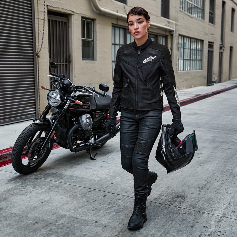 Alpinestars Sieviešu STELLA T-DYNO AIR melnā un baltā motocikla jaka