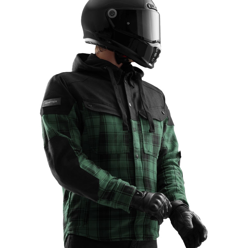 Rebelhorn Shifter Melns un zaļš motocikla krekls