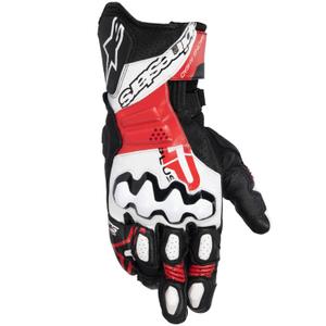 Alpinestars GP Plus R V3 motocikla cimdi melni, balti un sarkani