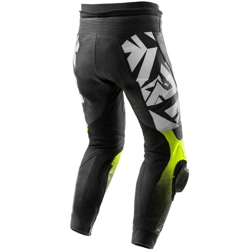 Rebelhorn Inferno melnas-fluo dzeltenas ādas motocikla bikses