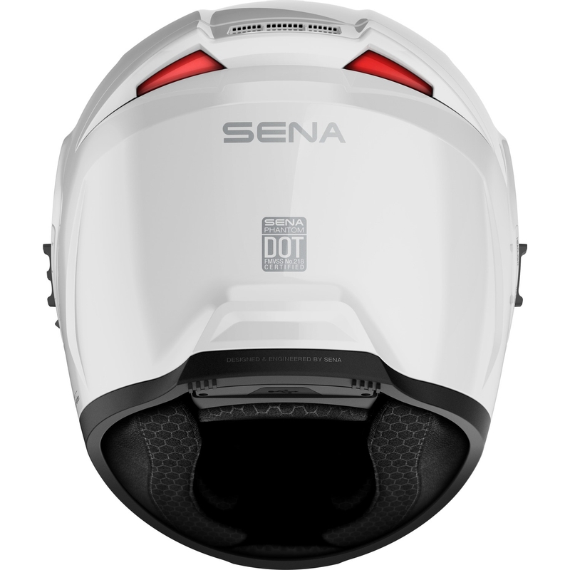 SENA integrālā motociklu ķivere ar Phantom austiņām balta