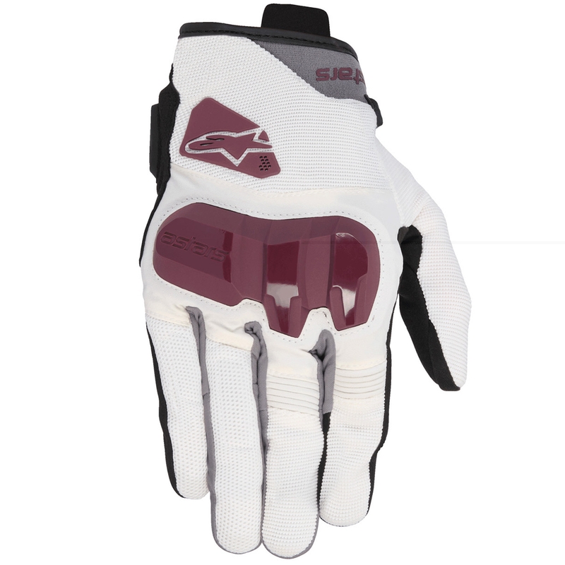 Alpinestars Chrom V2 Sieviešu motocikla cimdi balti, balti, violeti sarkani