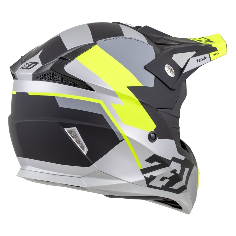 Motokrosa ķivere ZED X1.9 Tendo matēta melna-tumši pelēka-skaidri pelēka-fluo dzeltena