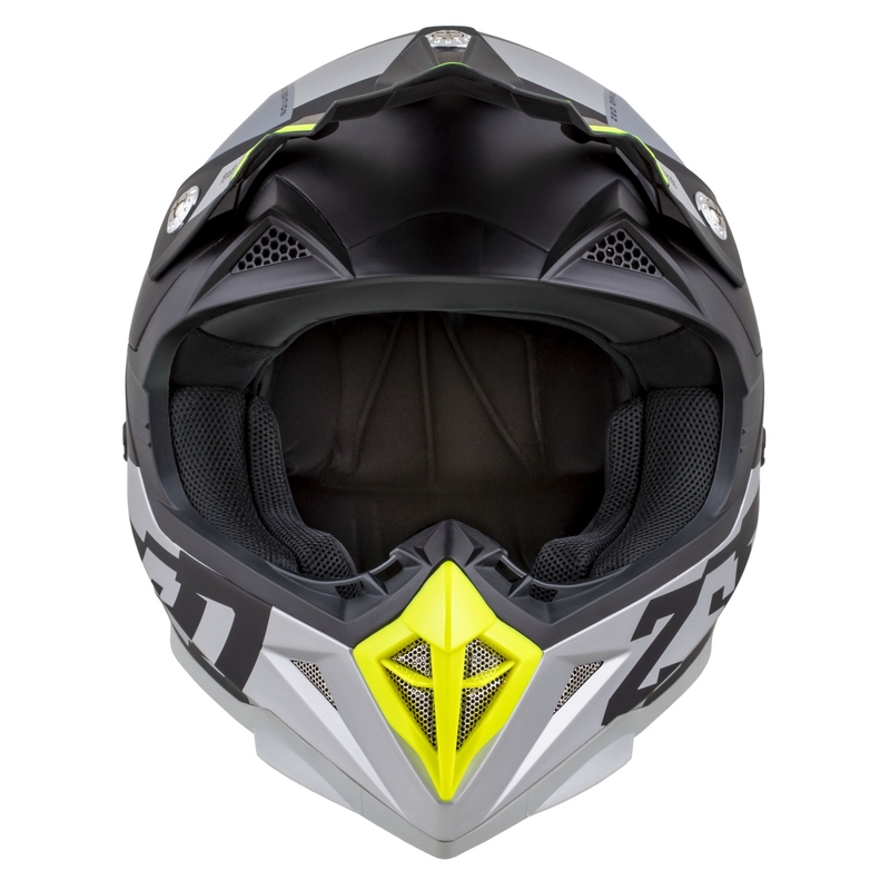 Motokrosa ķivere ZED X1.9 Tendo matēta melna-tumši pelēka-skaidri pelēka-fluo dzeltena