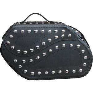 RSA S221 ādas motocikla bagāžnieks ar slēdzeni un kniedēm melns