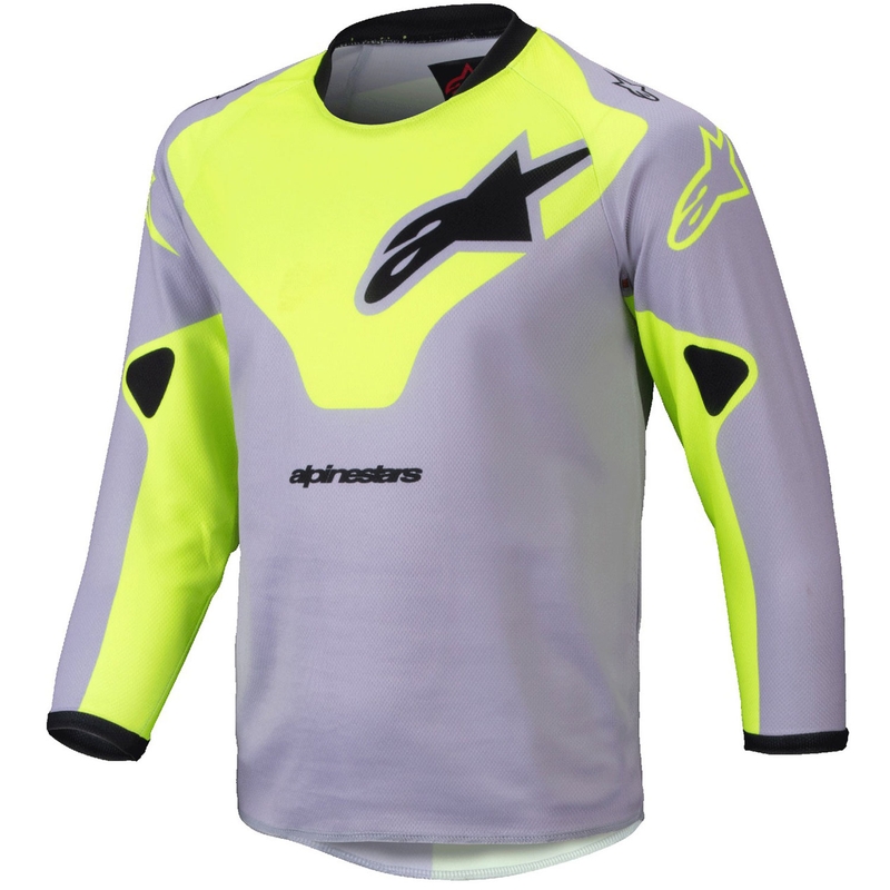 Alpinestars Racer Veil Bērnu motokrosa krekliņš pelēks-fluo dzeltens