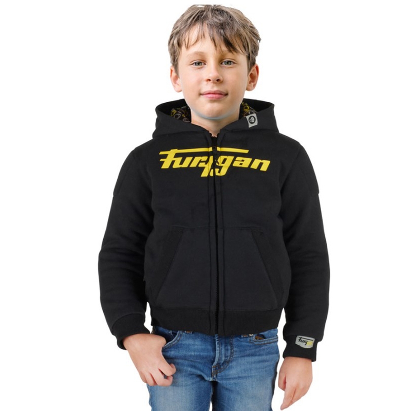 Furygan Luxio Kid Melns un dzeltens motocikla sporta krekls