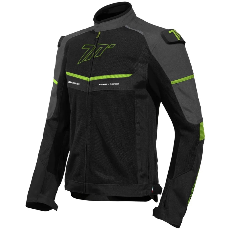 Seventy Degrees SD-JR60 Thunder melnā-fluo dzeltenā motocikla jaka